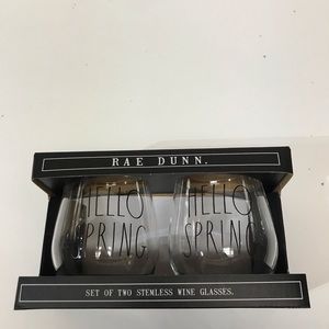 Rae Dunn stemless wine glasses set